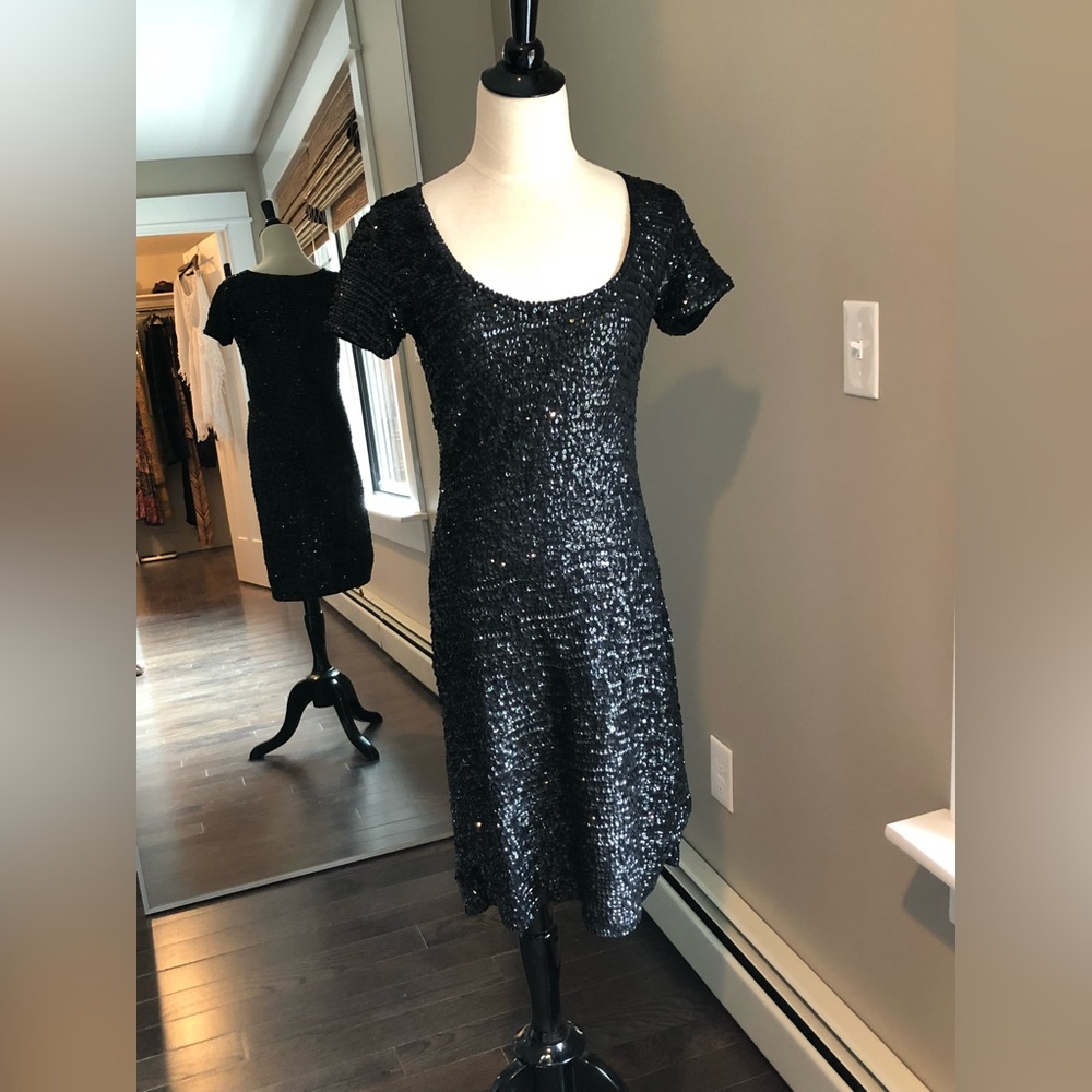 Betsey Johnson Sequin Dress- black Medium